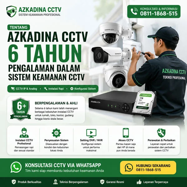Teknisi Azkadina CCTV memasang sistem keamanan CCTV