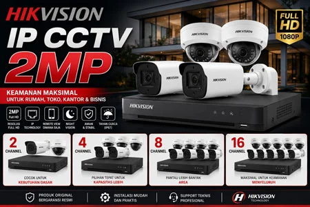 Paket Hikvision IP CCTV 2MP 2 4 8 16 Channel