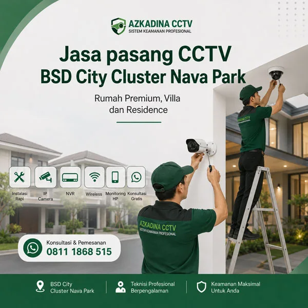 Jasa pasang CCTV BSD City Cluster Nava Park oleh teknisi Azkadina CCTV