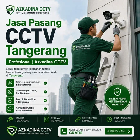 Teknisi Azkadina CCTV memasang sistem keamanan CCTV