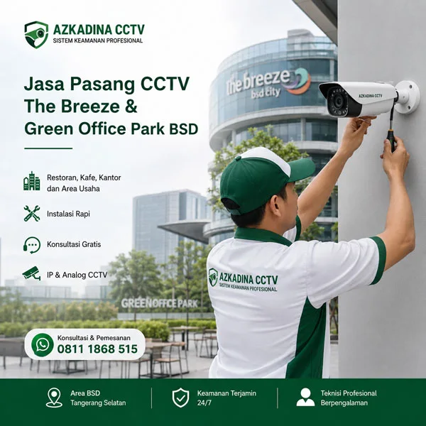 Jasa Pasang CCTV The Breeze dan Green Office Park BSD oleh teknisi Azkadina CCTV