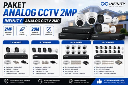 Paket Analog CCTV 2MP Infinity 2 4 8 16 Channel