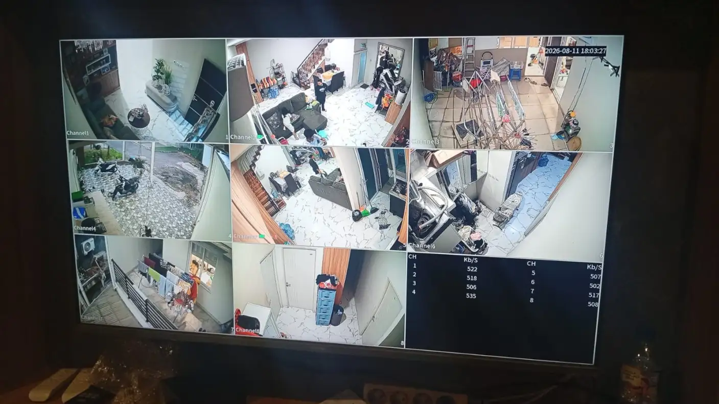 Hasil pemasangan CCTV untuk pemantauan area perumahan