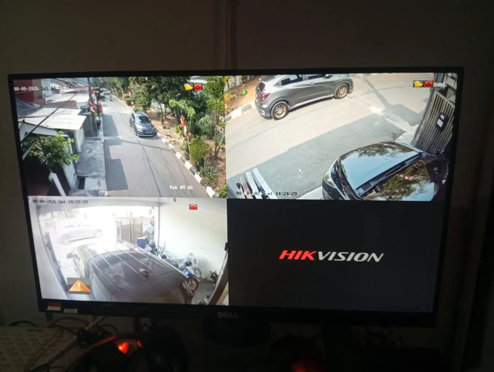 Hasil pemasangan CCTV untuk pemantauan area parkiran