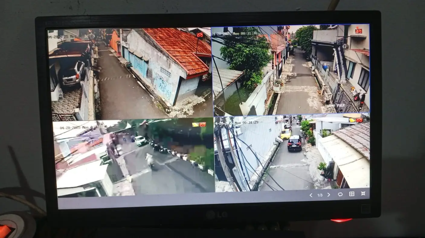 Hasil pemasangan CCTV untuk pemantauan area kantor kelurahan
