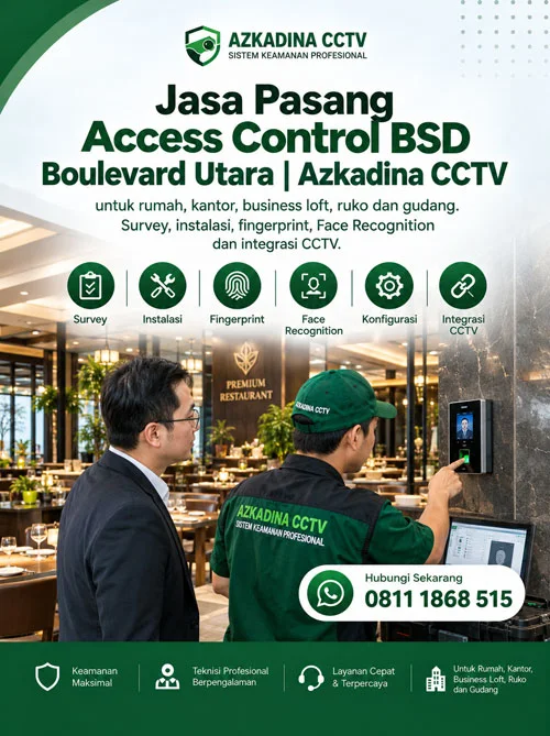Jasa Pasang Access Control BSD Boulevard Utara | Azkadina CCTV