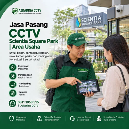 Jasa pasang CCTV Scientia Square Park untuk booth container ruko dan area usaha