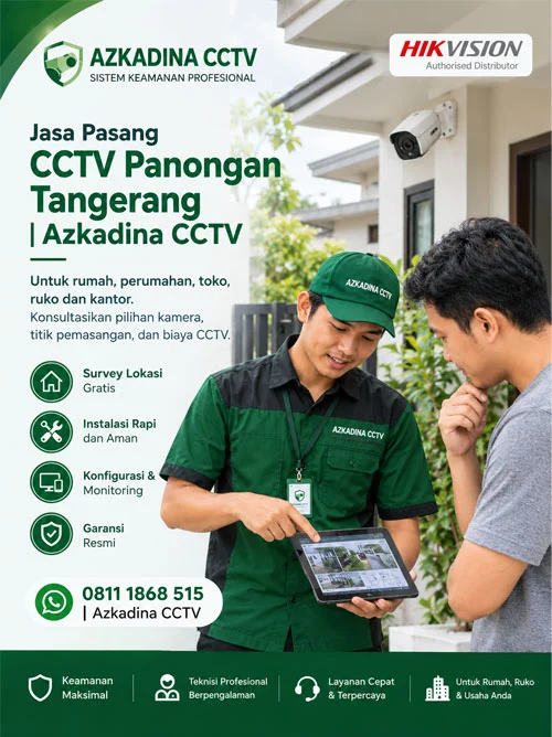 Jasa Pasang CCTV Panongan Tangerang | Azkadina CCTV