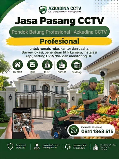 Jasa Pasang CCTV Pondok Betung Profesional | Azkadina CCTV