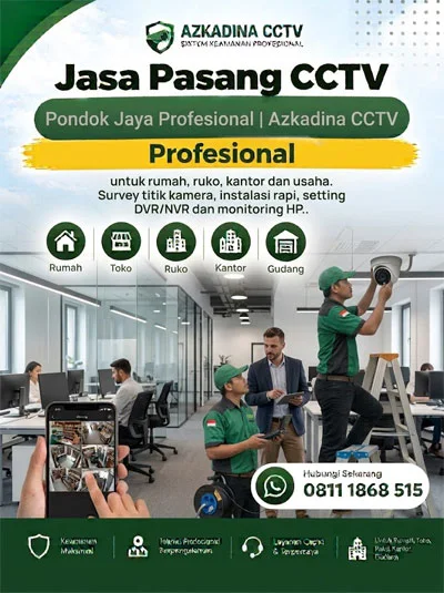 Jasa Pasang CCTV Pondok Jaya Profesional | Azkadina CCTV