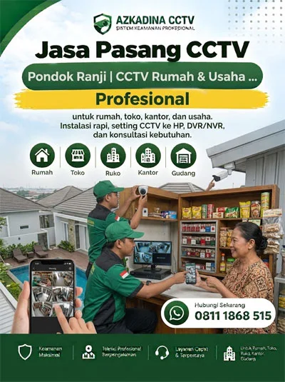 Jasa Pasang CCTV Pondok Ranji | CCTV Rumah & Usaha