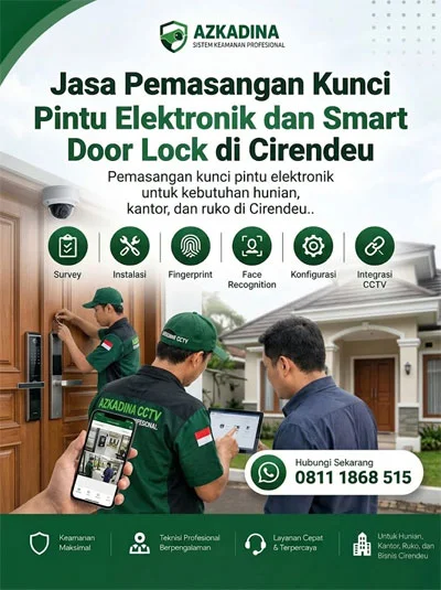 Jasa pemasangan kunci pintu elektronik dan smart door lock di Cirendeu