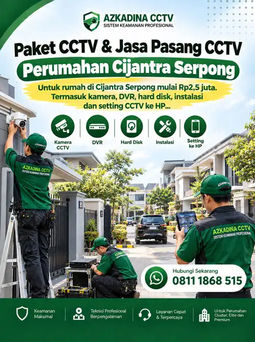 Paket CCTV & Jasa Pasang CCTV Perumahan Cijantra Serpong